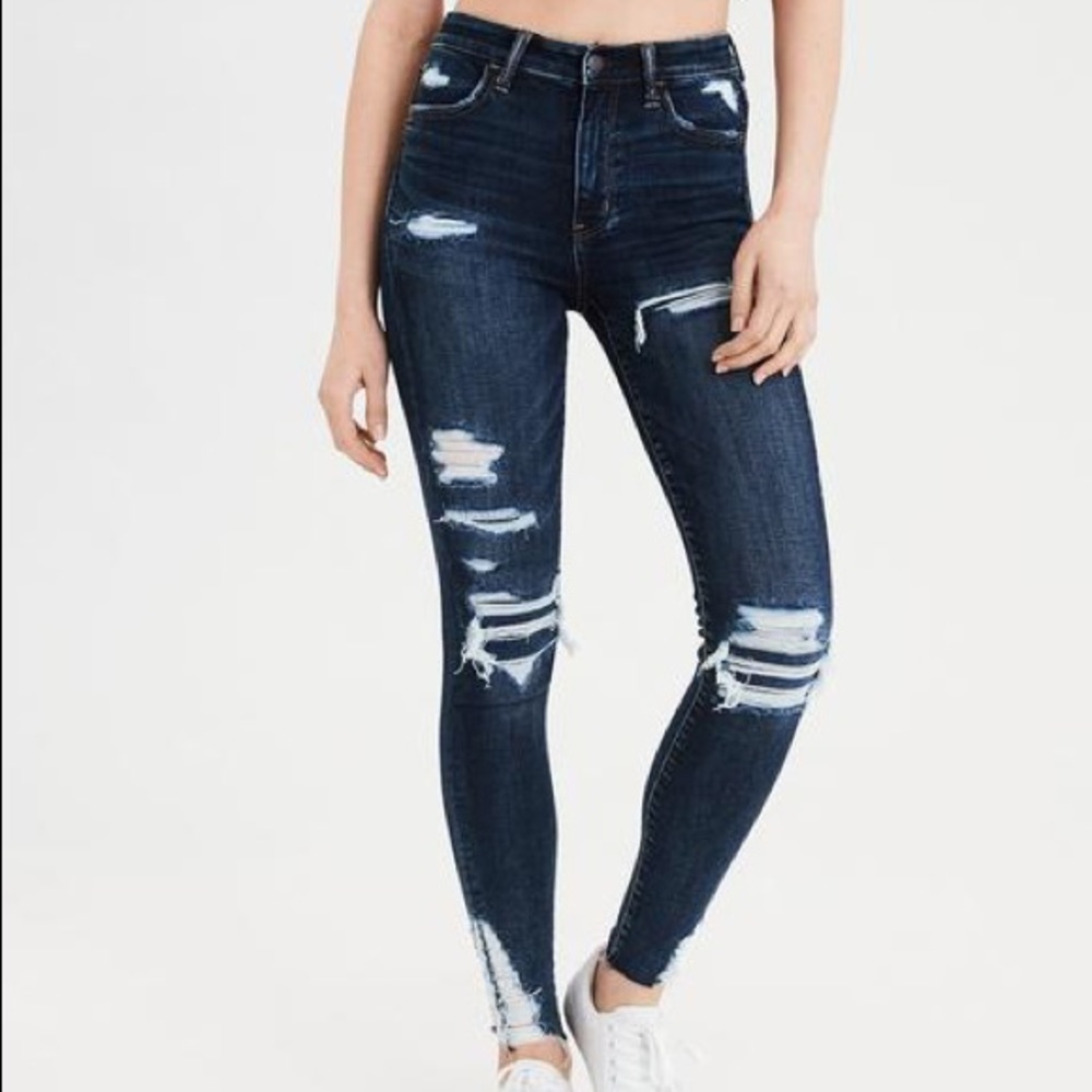 AE Next Level Super High Waist Distressed Jegging